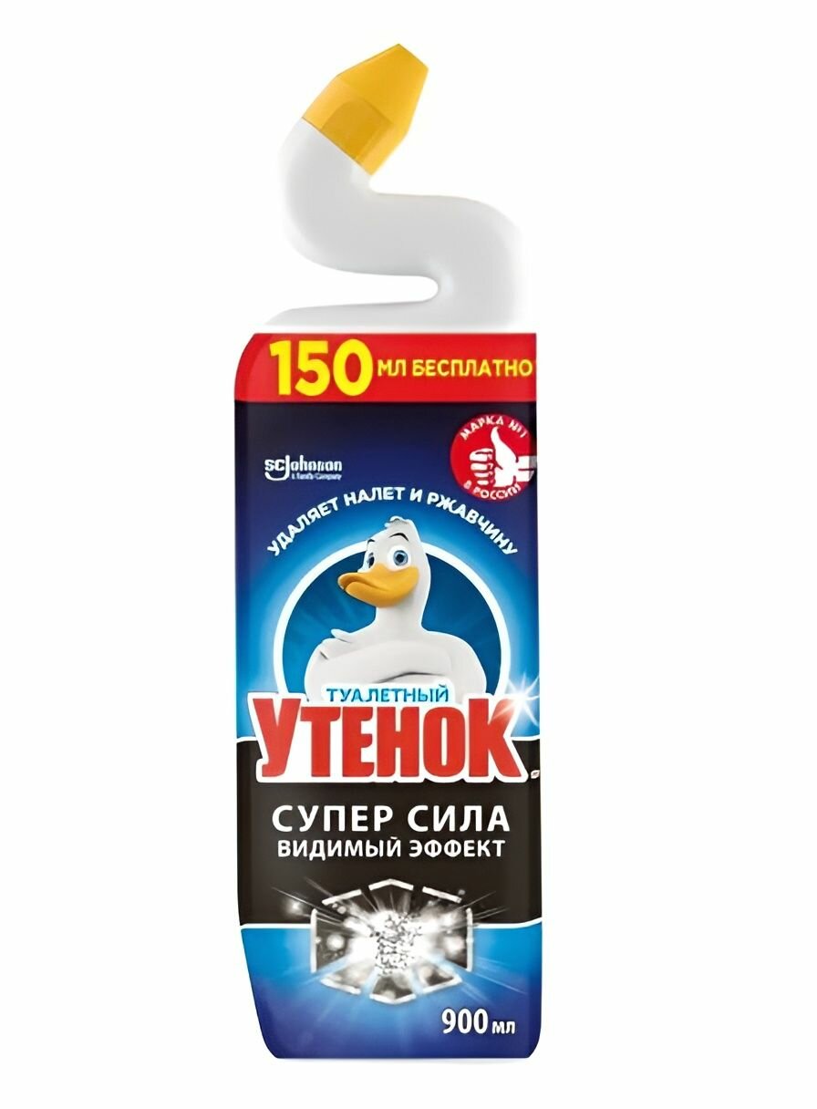 Средство для чистки унитаза Туалетный Утенок Супер Сила Видимый Эффект 900мл