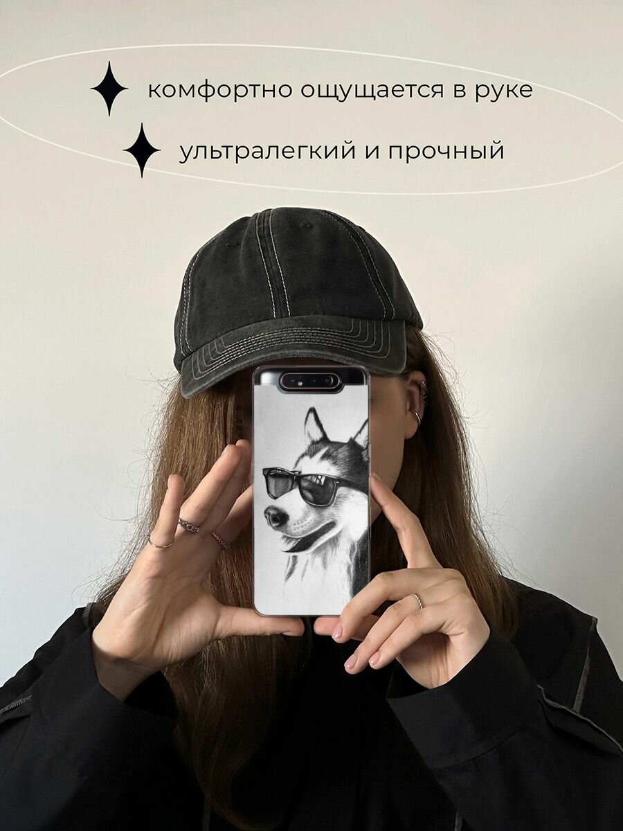 Чехол на Samsung Galaxy A80 / Самсунг Гэлакси A80 с принтом "Крутой Хаске" — фото 1