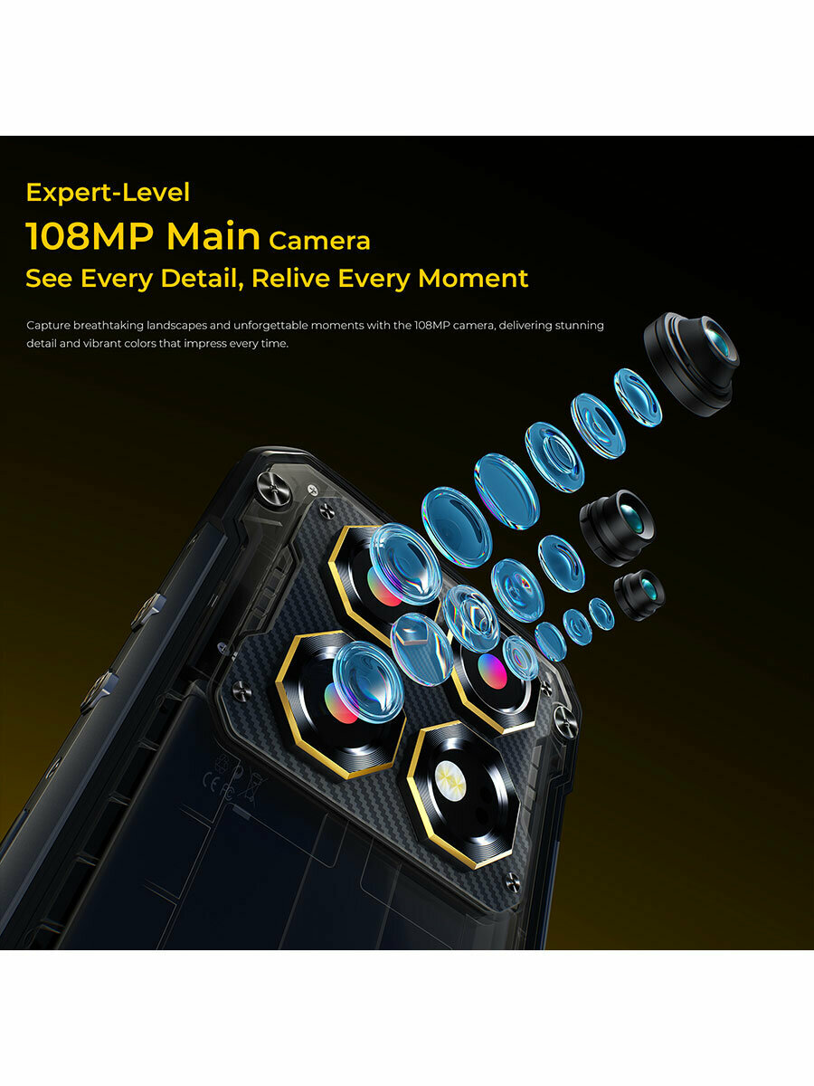 Смартфон OUKITEL WP60 48(16+32) ГБ+512 ГБ 10000 мАч Android 15 Dimensity7025 7,2 HD+, черный — фото 1