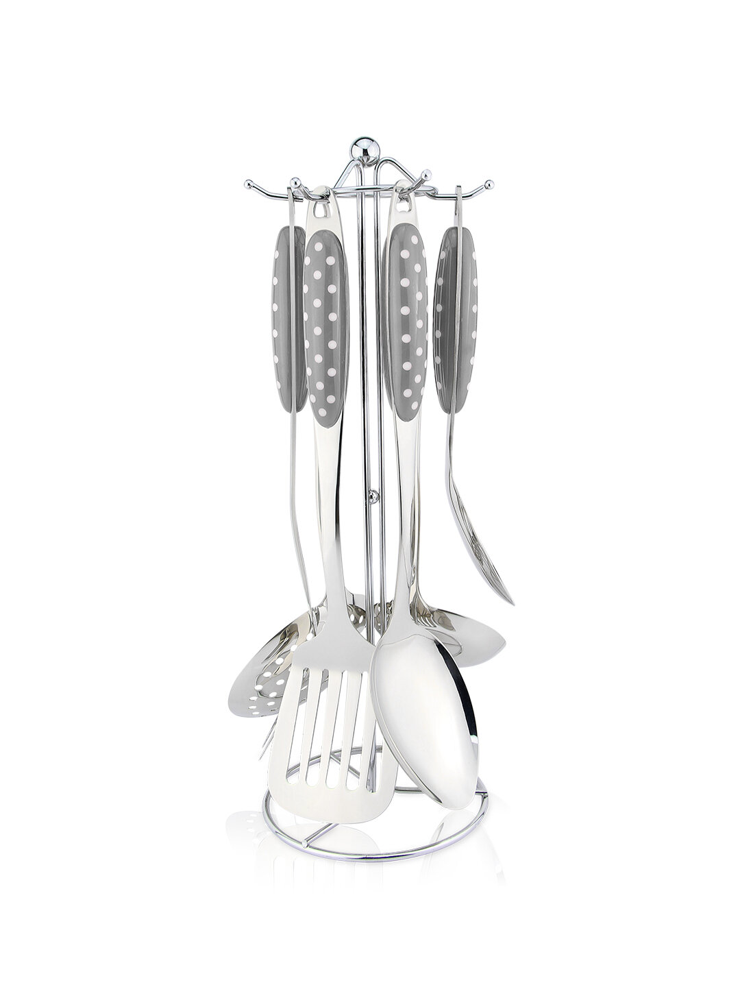 Набор кухонных инструментов из нержавеющей стали - 7 предметов "HausRoland" HR904-1 - Серый