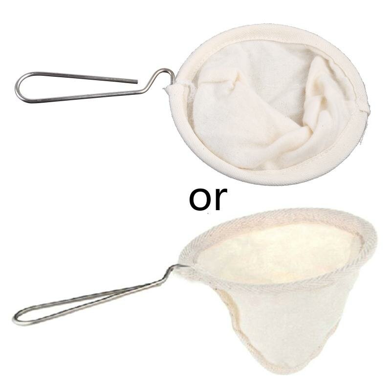 Сита с ручкой из нержавеющей стали и фланелевой тканью, Светло-желтый