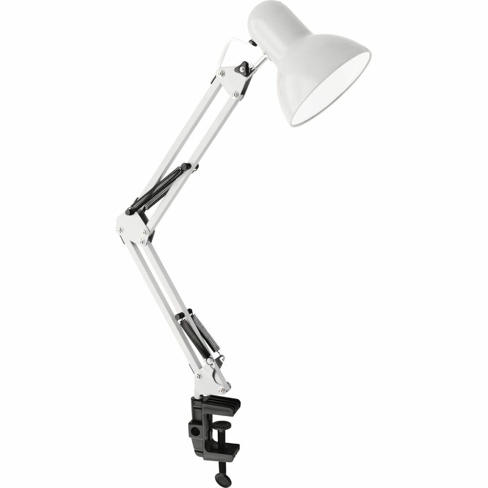 Светильник настольный UF-312P С01 230В 60Вт струбцина бел. Ultraflash 12894