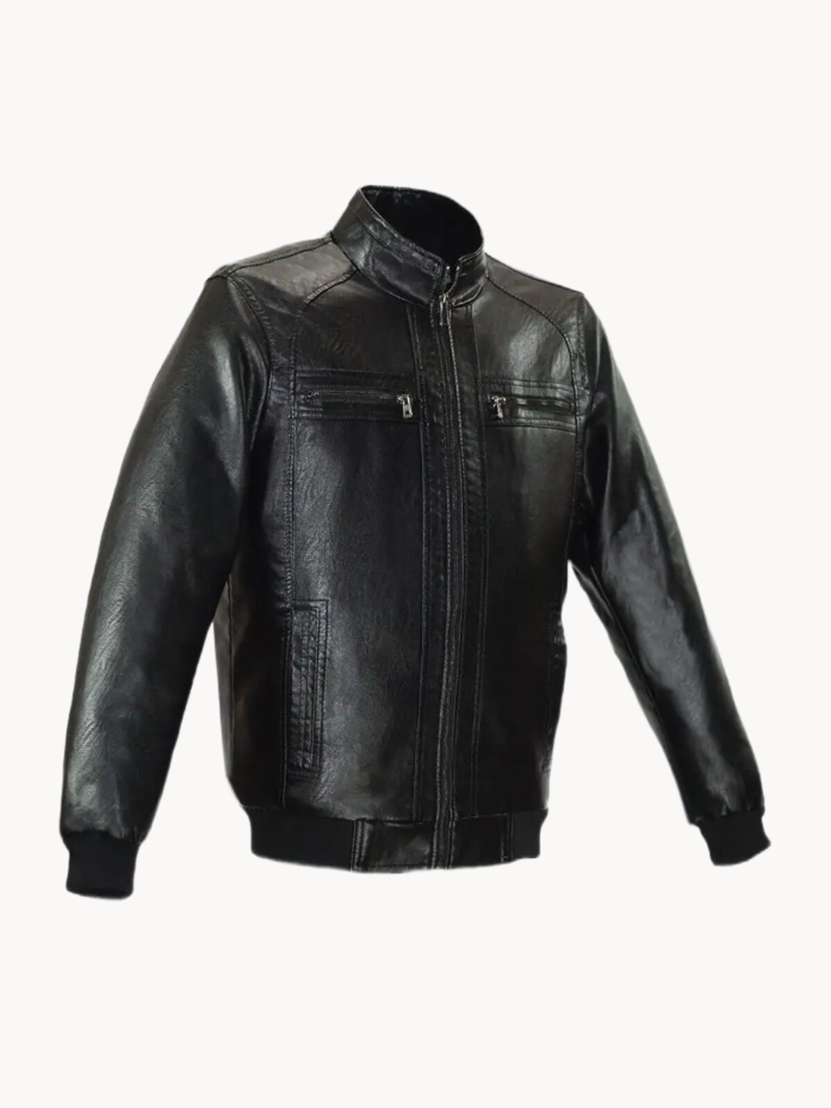 Бомбер кожаная куртка