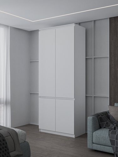 Изображение товара Шкаф распашной Саймон|Корпус ЛДСП Белый|Фасад ЛДСП Белый