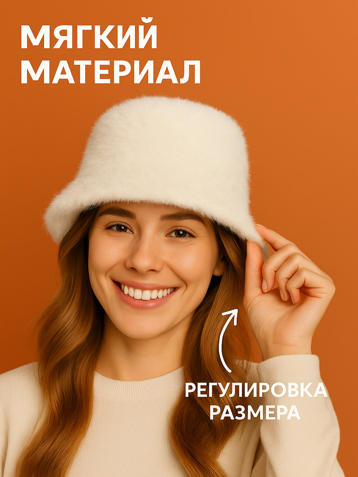Шапка для женщин, размер OneSize, белый