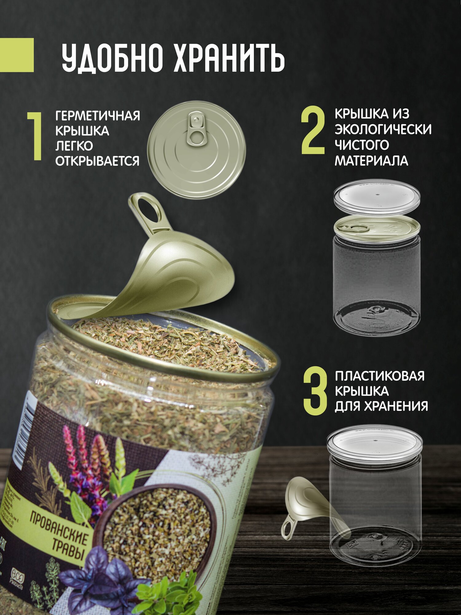 Приправа "Прованские Травы", Орехов и Ко, для курицы, мяса, картофеля, супа, салата, в баночке, 170г — фото 1