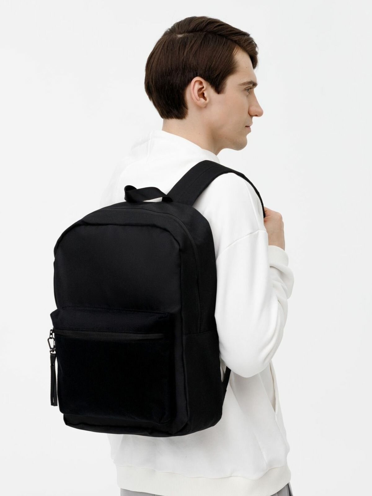 Рюкзак мужской школьный, городской, портфель Patch Catcher, черный, 15 л, 29,5х42,5х14 см