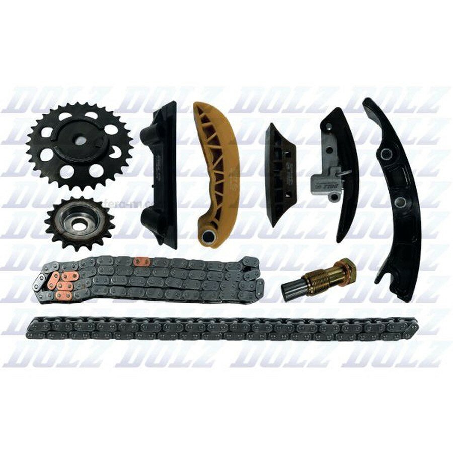 DOLZ SKCA124 Комплект цепи ГРМ AUDI A3, TT / SEAT ALHAMBRA, LEON, TOLEDO / VW BORA, GOLF, MULTIVAN, PASSAT, PHAETON , SHARAN, TOUAREG, TRANSPORTER 2.3/2.8/3.2 99-10 [AQN/AQP/BUB]