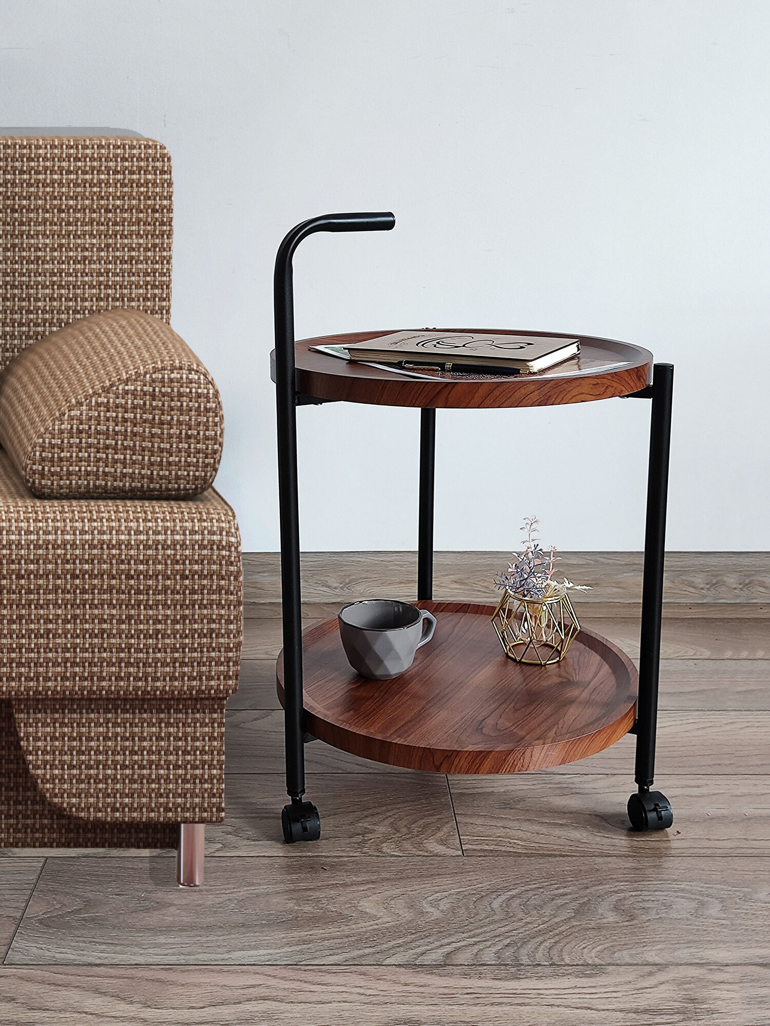 Столик журнальный мобильный на колесах кофейный для дома и офиса