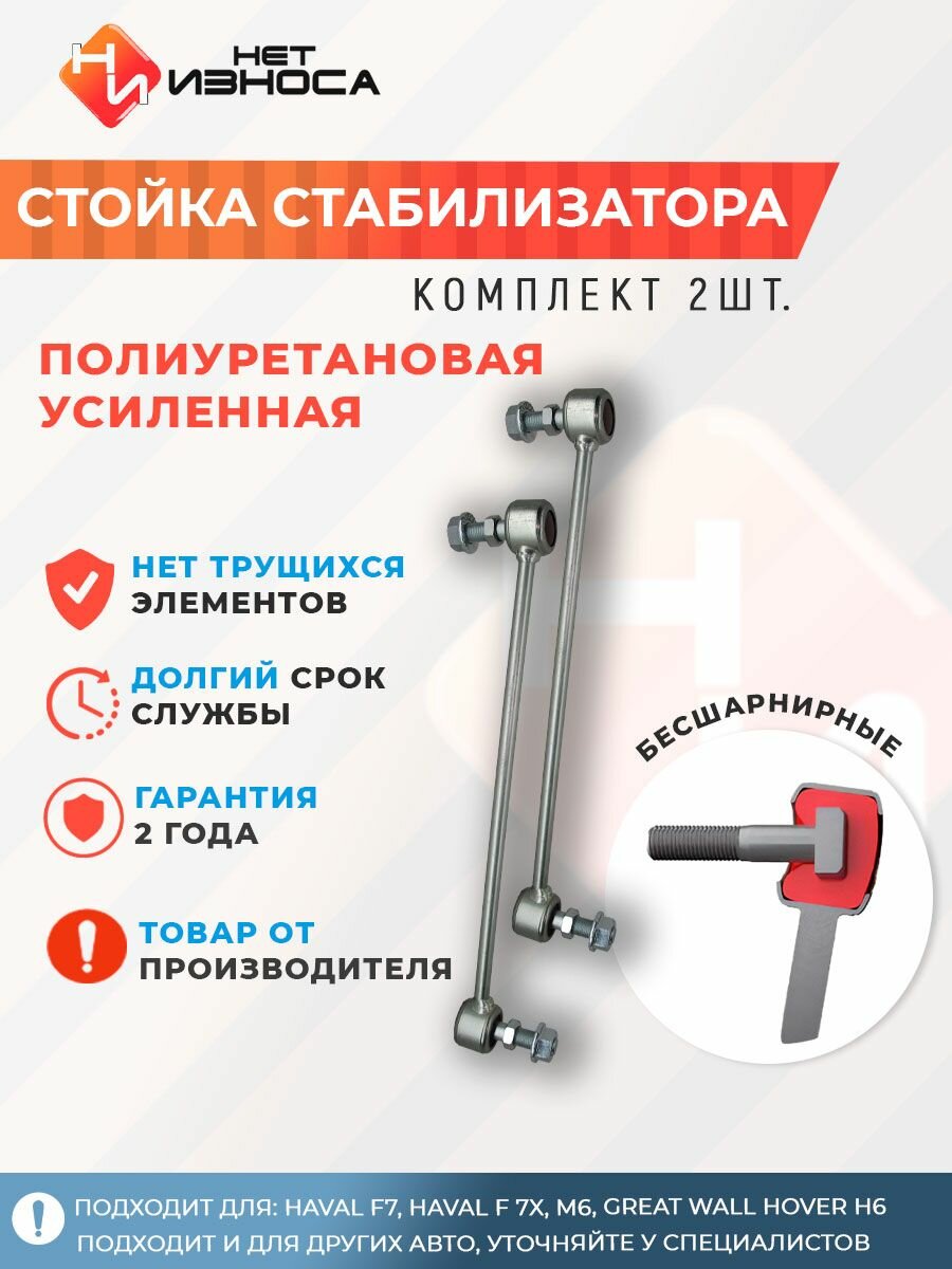Стойки стабилизатора полиуретановые усиленные NL312-2 HAVAL F7, HAVAL F 7X, M6, Great Wall Hover H6