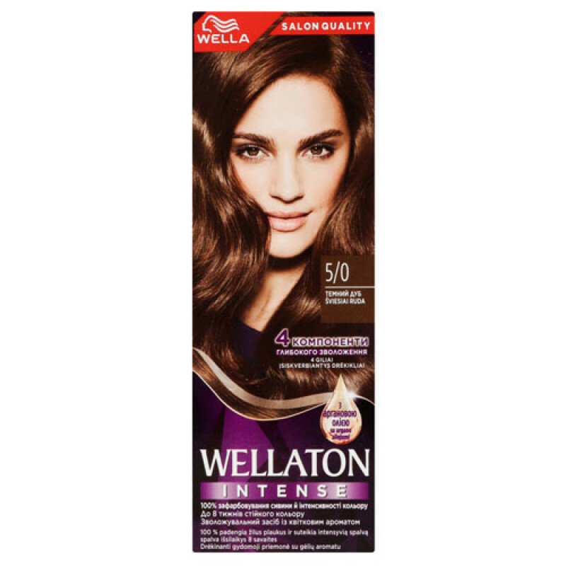 Wellaton стойкая крем-краска для волос 5/0 Темный Дуб 110 мл