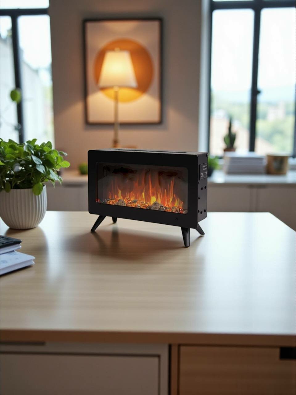 Камин электрический Fires Merlin Joy 16, настольный, с обогревом, звуковой эффект