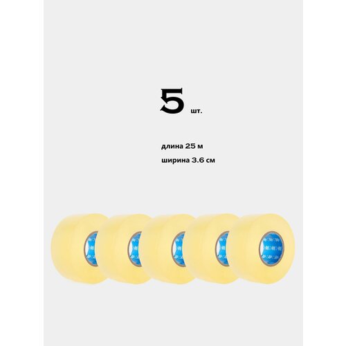 7GL PRO-S436 Хоккейная лента для щитков , прозрачная, ширина 3,6 см, длина 25 м , набор 5 шт