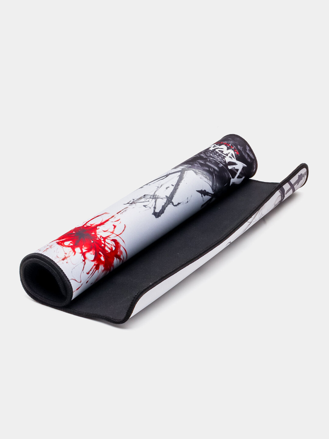 Игровой коврик для мыши "Naraka Edition", прошитые края, черный цвет с рисунком крови,450x400x3 мм
