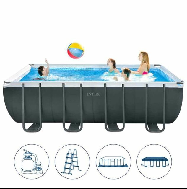 Каркасный бассейн Intex 5,49*2,74*1,32см Фильтр-насос песочн 220В лест насил тент — фото 1