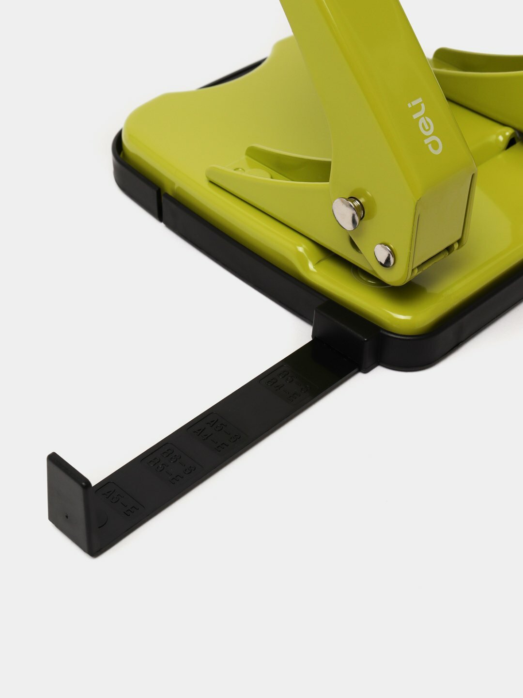 Дырокол Deli "Vivid", 0137, контейнер для мусора, зелёный, 2 отверстия — фото 1