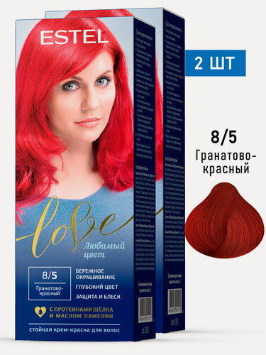 Изображение товара Краска для окрашивания волос ESTEL Love 8.5 гранатово-красный 50+50+15 мл - 2 шт