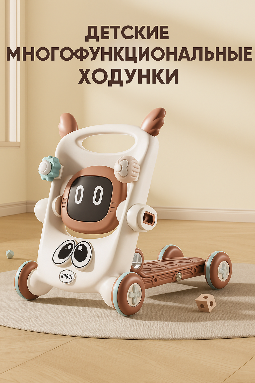 Детские ходунки "Многофункциональный транспорт", для малышей от 1 до 3 лет