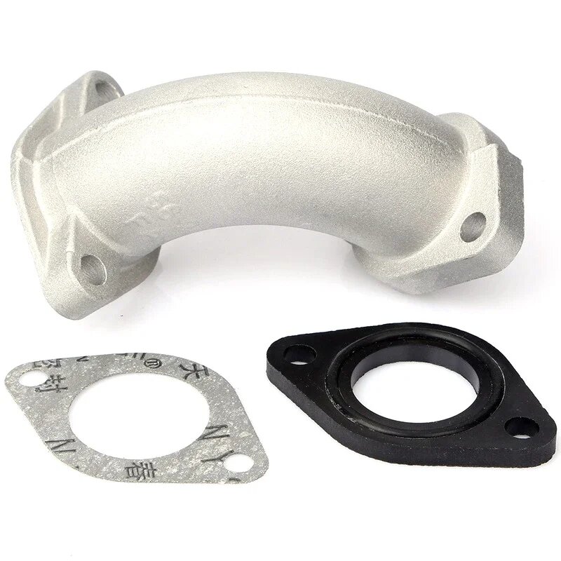 Впускной коллектор мотоцикла горловой карбюратор впускная труба + прокладка для двигателя 110cc-160cc Lifan YX внедорожник питбайк мотовездеход багги квадроцикл Серебристый