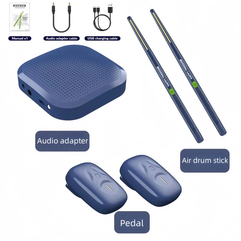 Виртуальная электронная барабанная установка Bluetooth Синий Navy Blue