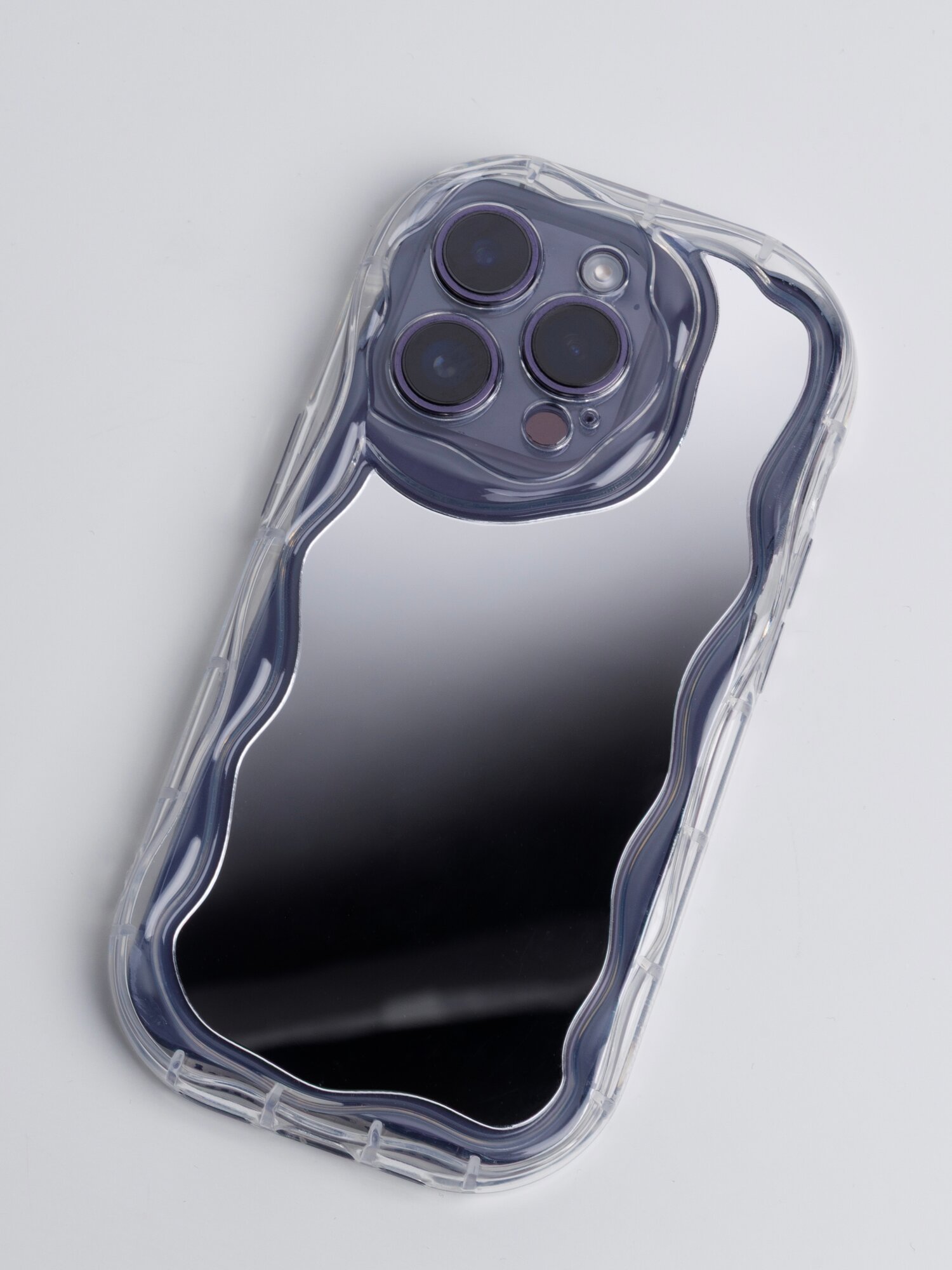 Чехол-бампер для iPhone 13 pro, с зеркалом, полупрозрачный, soft-touch — фото 1