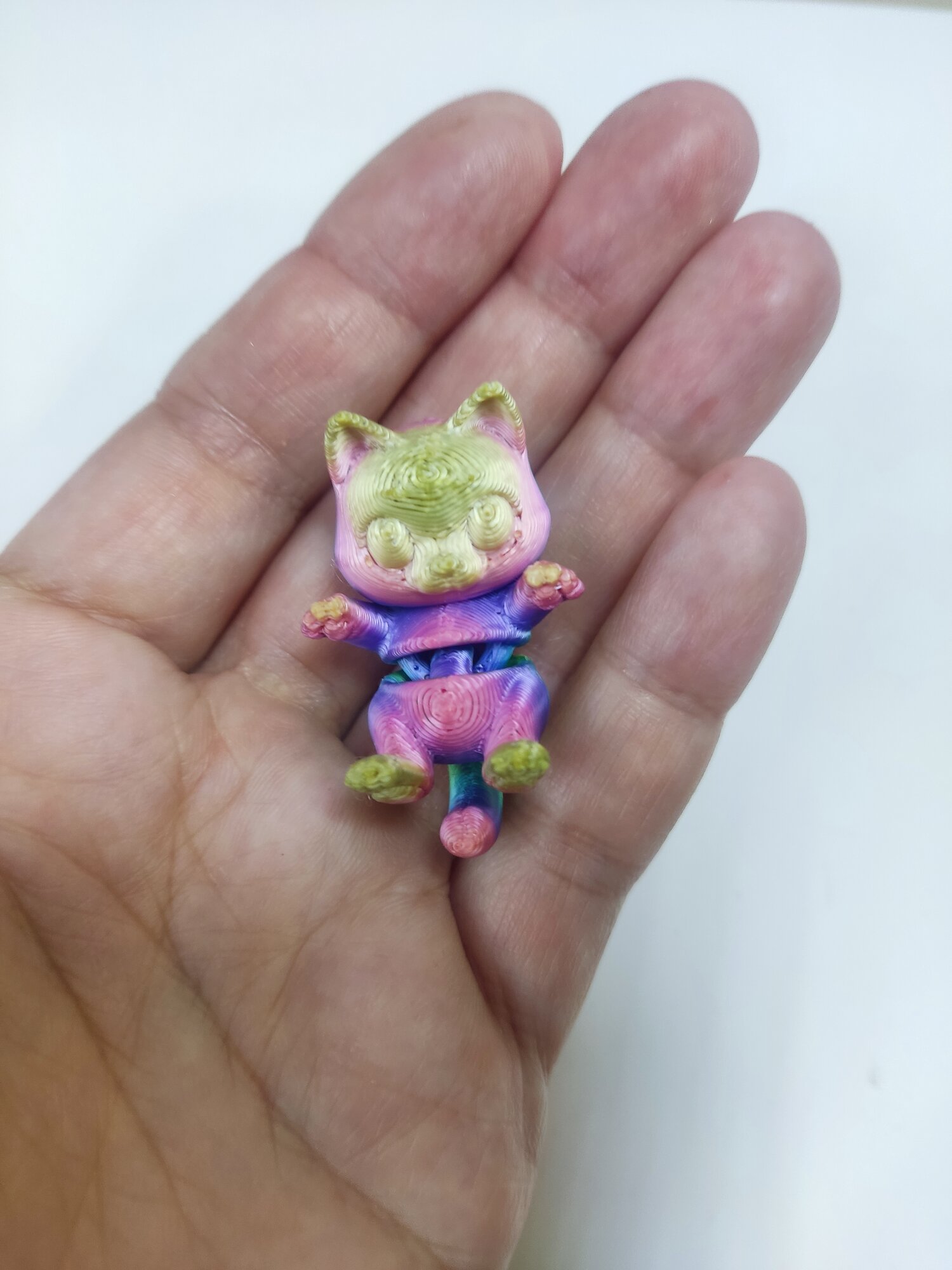 Игрушка-антистресс "Мини Кот" 3D-печать пластик цвет неоновый