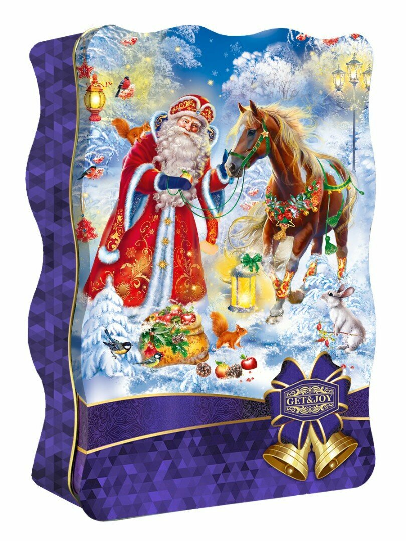 Чай чёрный в шкатулке-волна - Зимняя встреча, фиолетовая, 75 гр.