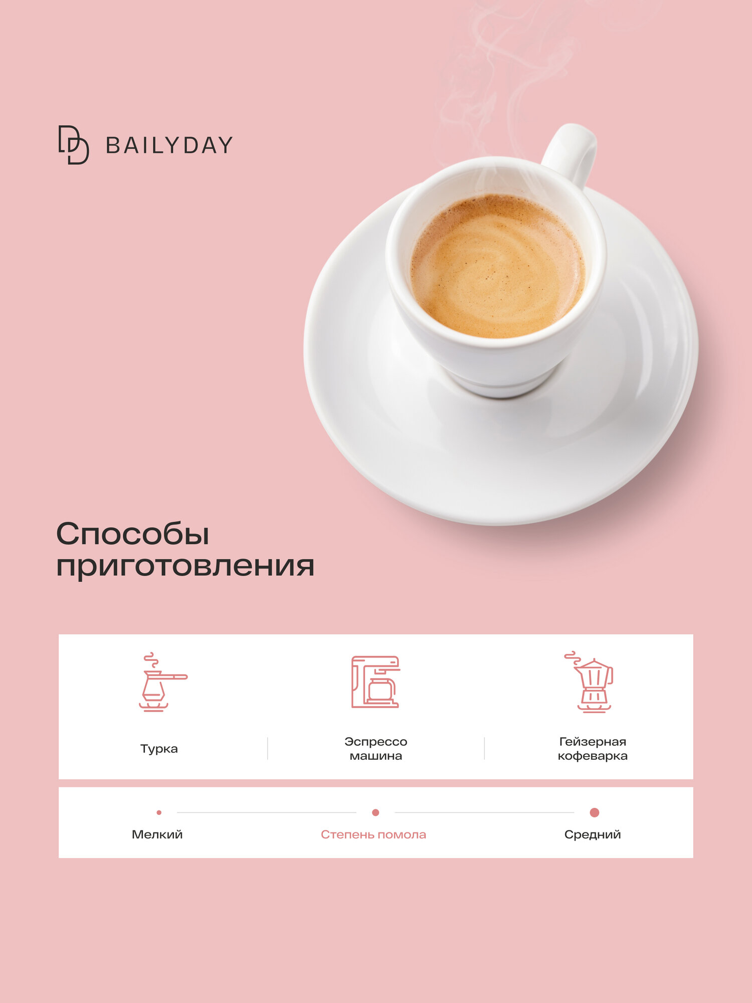 Кофе в зернах Daily Blend Bailyday Эфиопия Иргачефф и Бразилия Серрадо, 100% арабика, обжарка под эспрессо, 250 г — фото 1