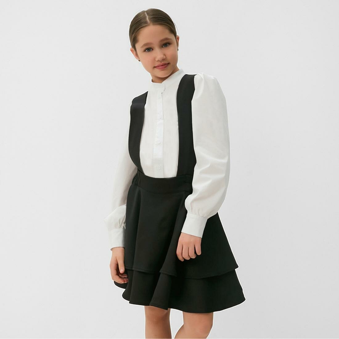 Школьный сарафан Minaku, размер 128, черный