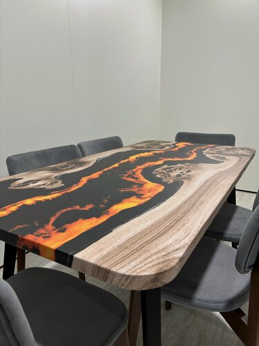 Изображение товара Стол кухонный обеденный прямоугольный дизайнерский лофт THETABLE•RU 120х80 4.15/6.1