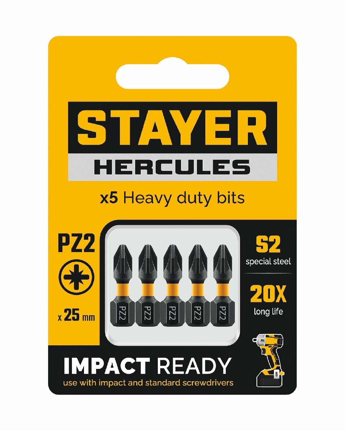 Торсионные биты STAYER HERCULES PZ1 25 мм 5 шт CrMo сталь