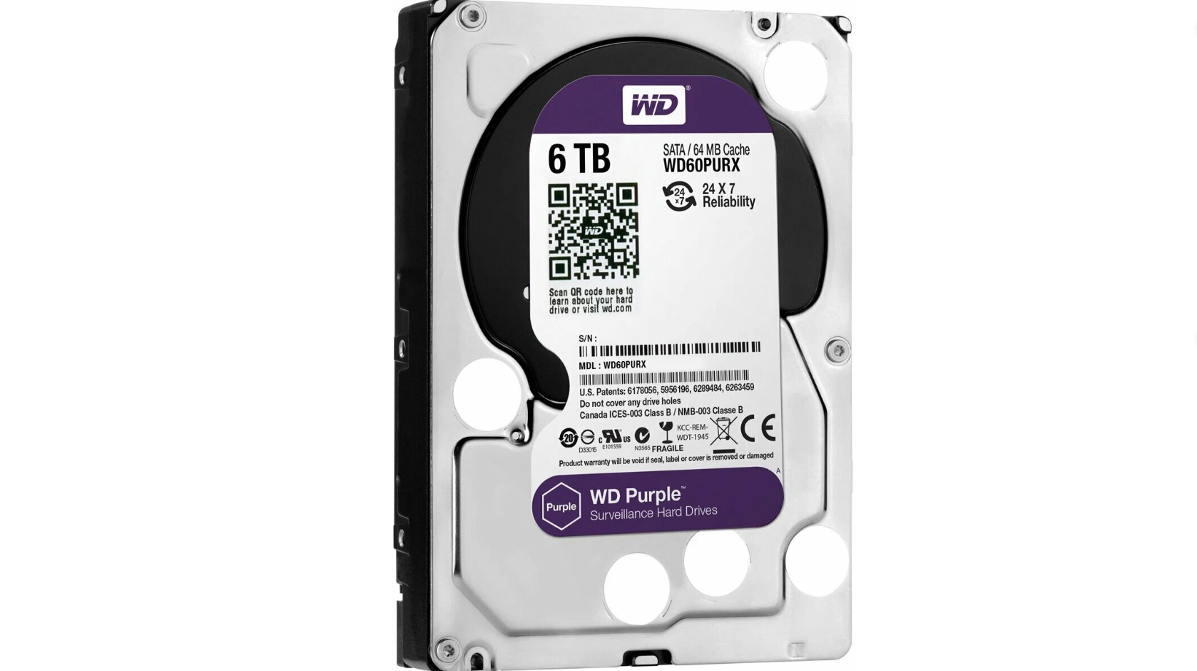 WD Purple 6TB WD60PURZ 内蔵型ハードディスクドライブ Amazon | Western Digital HDD 6TB WD Purple 監視システム 3.5