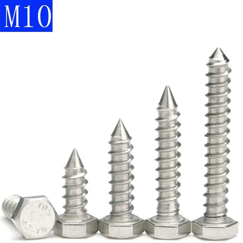 Саморезы ZHUOWEILE из нержавеющей стали M10 10 мм M10 X 50mm-3pcs