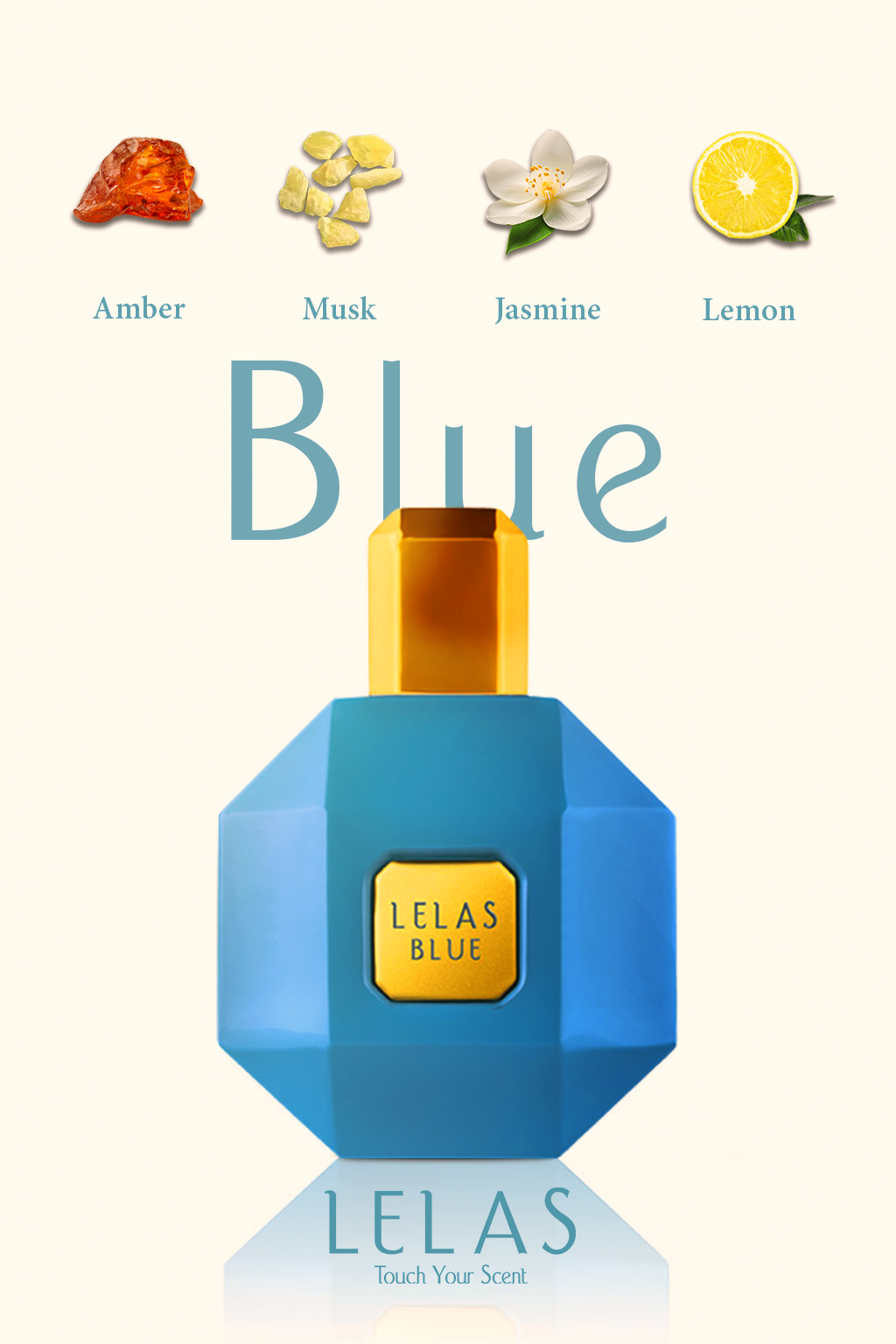 Парфюмерная вода для женщин Blue от бренда LELAS, 70 мл – фруктово-цветочный аромат с амброй и мускусом