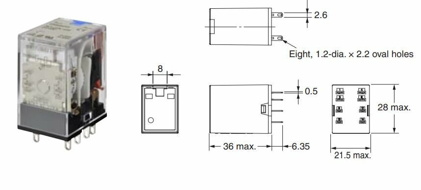 MY2IN-GS 24VDC Реле Омрон (5 шт.) — фото 1