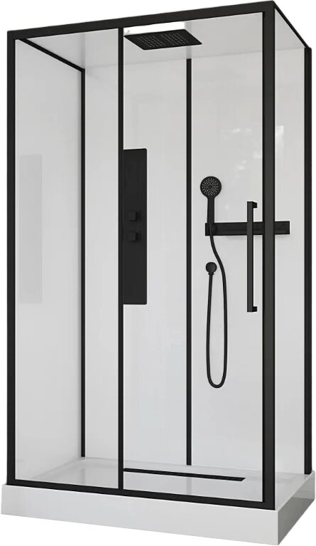 Душевая кабина Ceruttispa Ami AMI120 низкий поддон прямоугольная стеклянная 120x80 закрытая (с крышей) без гидромассажа с функцией тропический душ