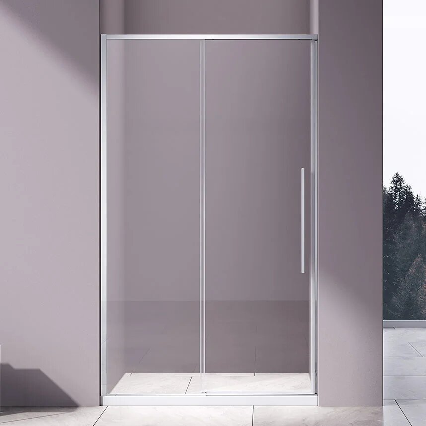 Душевая дверь в нишу Vincea Slim-N VDS-4SN120CL стеклянная раздвижная 120 см одностворчатая итальянская