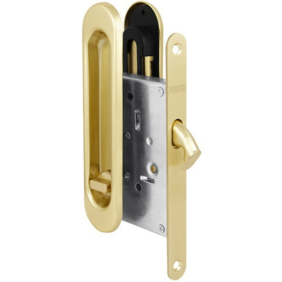 Защелка с ручками для раздвижных дверей Punto Soft LINE SL-011 SG