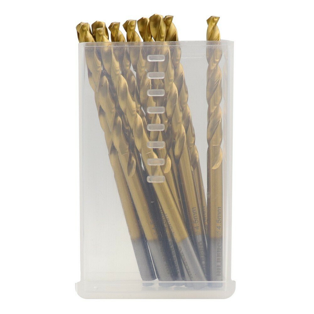Набор сверл по металлу спиральное Hilberg Cobalt 5% Top 45х80 мм кобальтовое (10 шт.) (CO045-10)