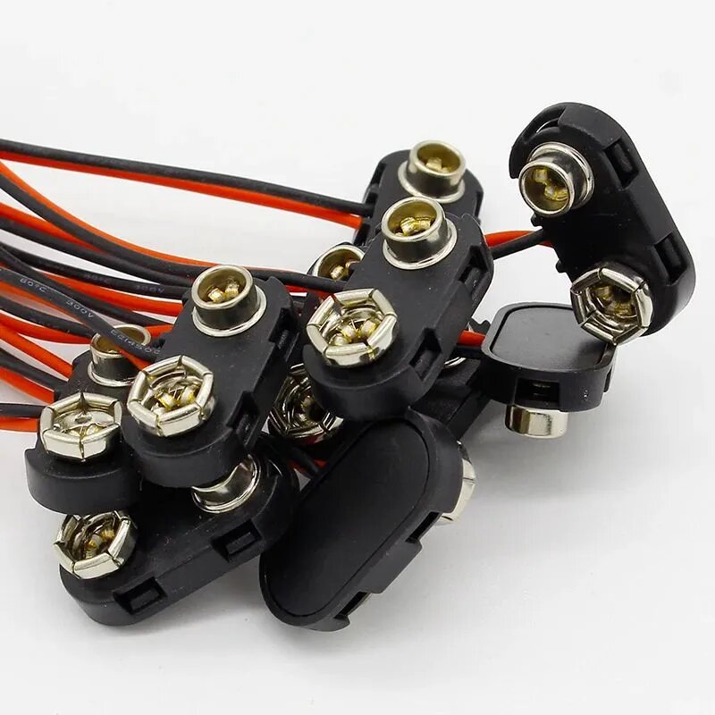 25 шт. / Разъем для батарейки Крона Т-образный (пластик)