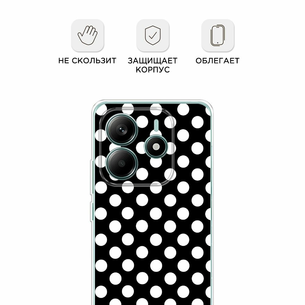 Чехол на Xiaomi Redmi Note 14 4G / Редми Нот 14 4G с принтом горох — фото 1