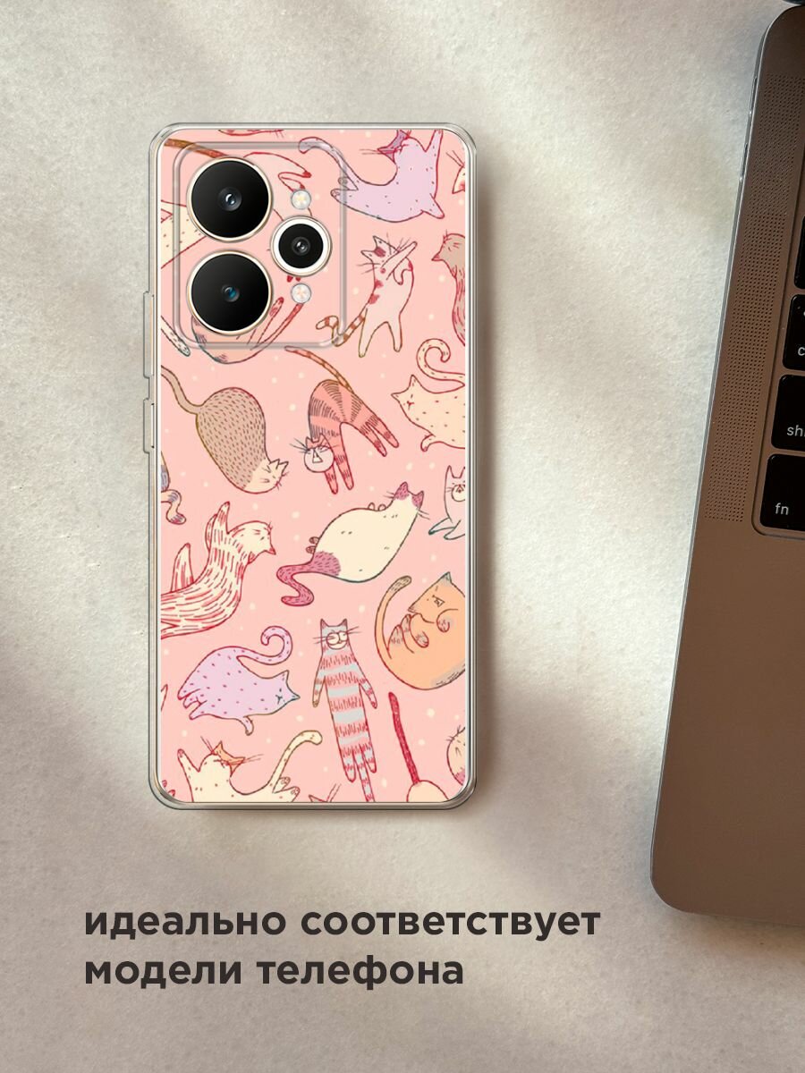 Силиконовый чехол на Realme 15 / Реалми 15 с принтом "Розовое счастье" — фото 1