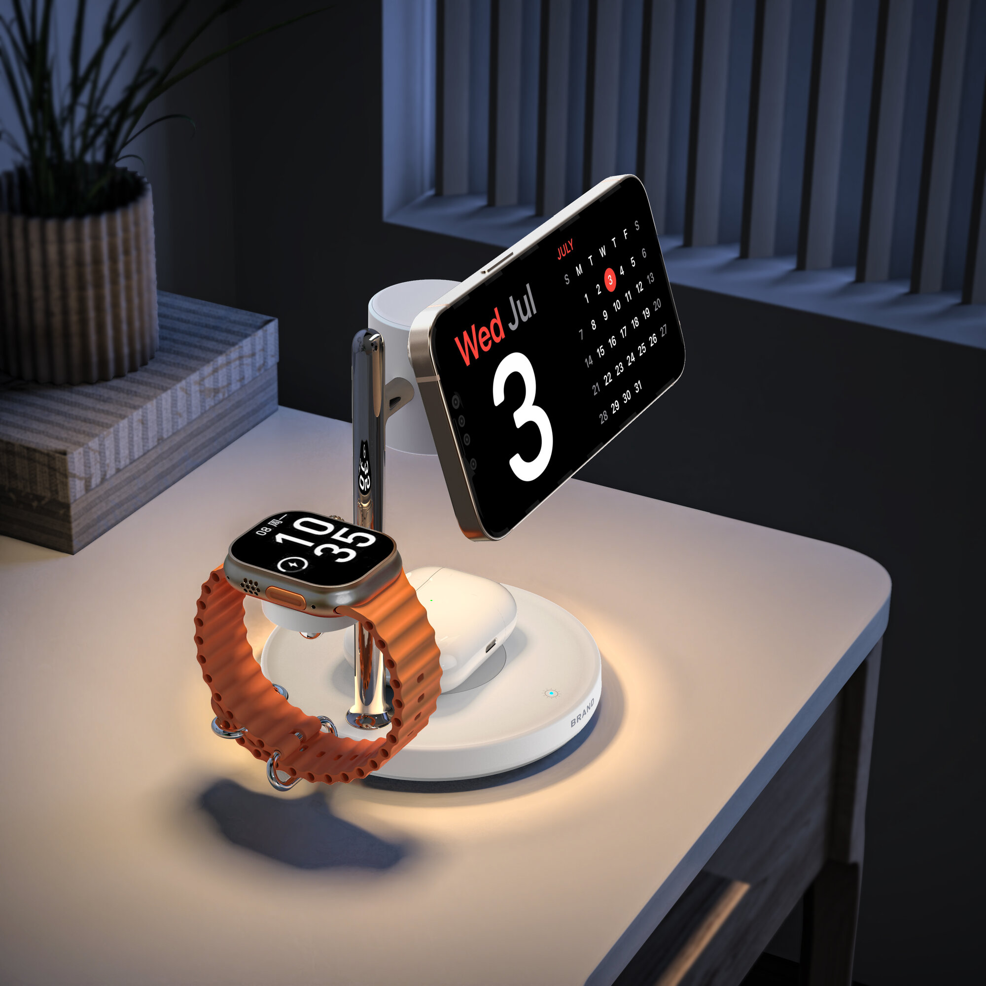 Быстрая беспроводная зарядка Т12 для IPhone, AirPods, Apple Watch