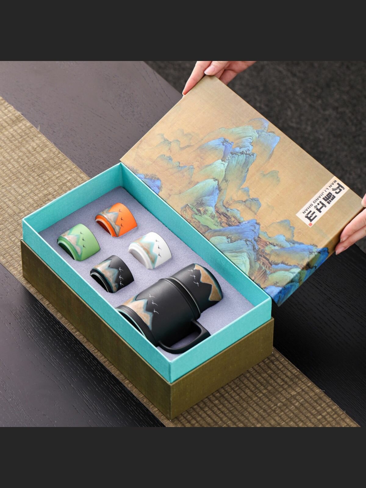 Набор чайных пар 4 шт с чайником заварником — фото 1