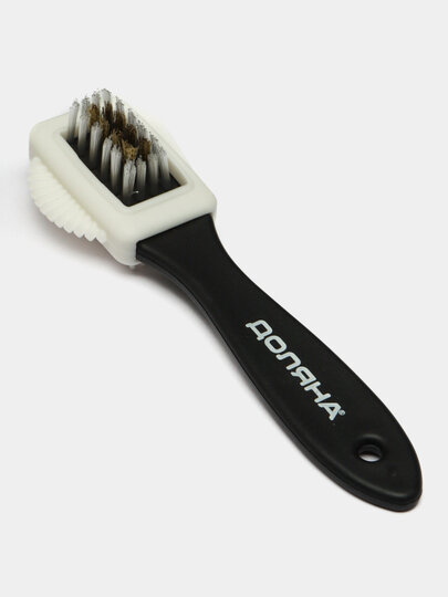 Щётка для обуви тройная: замша, нубук, велюр, 15×4 см, чёрная