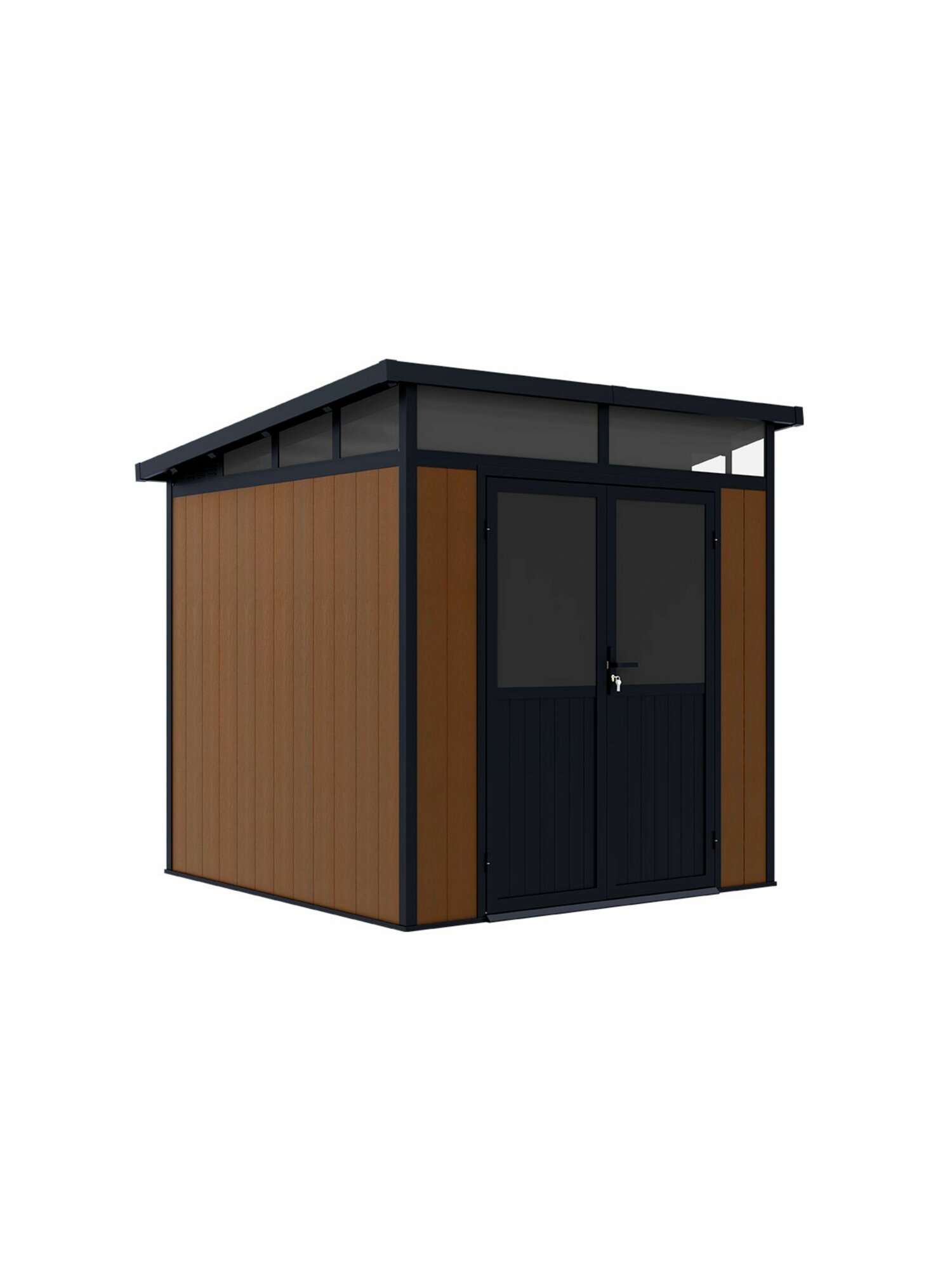 Садовое строение из ДПК Сарай Defender 4.24 м2 237х228.07х226.5 см коричневый