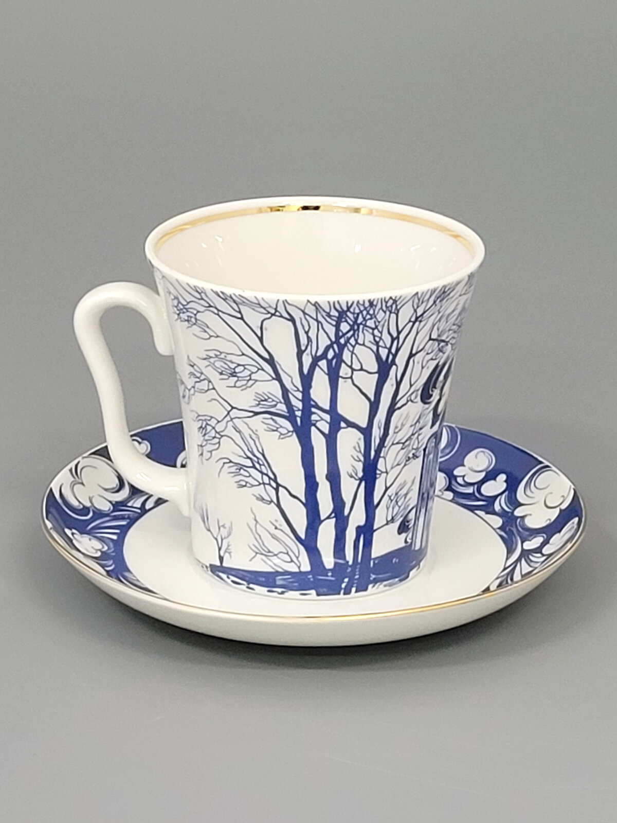 Бокал с блюдцем "На Нерли" Ленинградский 360 мл, Императорский фарфоровый завод — фото 1