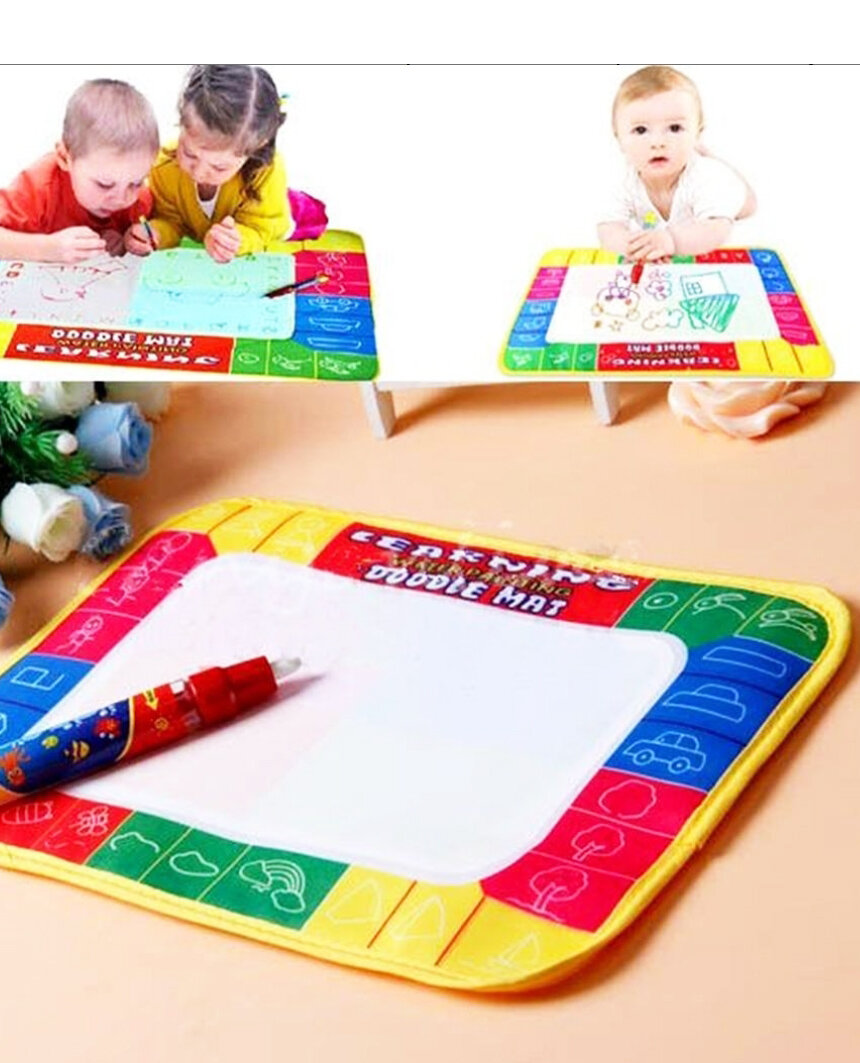 Акваковрик (коврик для рисования водными фломастерами), размер 45х29 см+6 фломастеров — фото 1