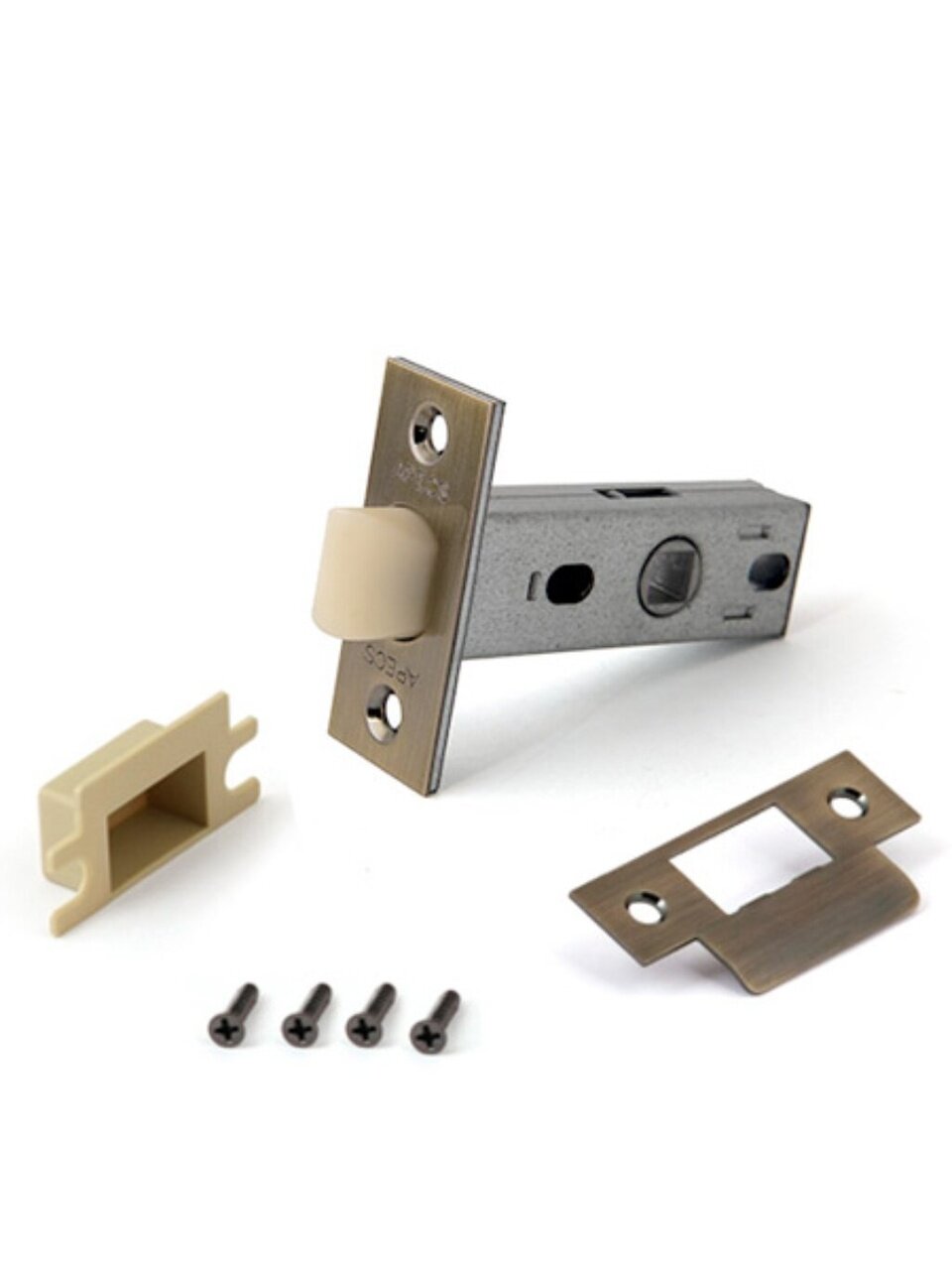 Защелка врезная Apecs 5400-P-AB 23157 язычок пластиковый без ручек бронза