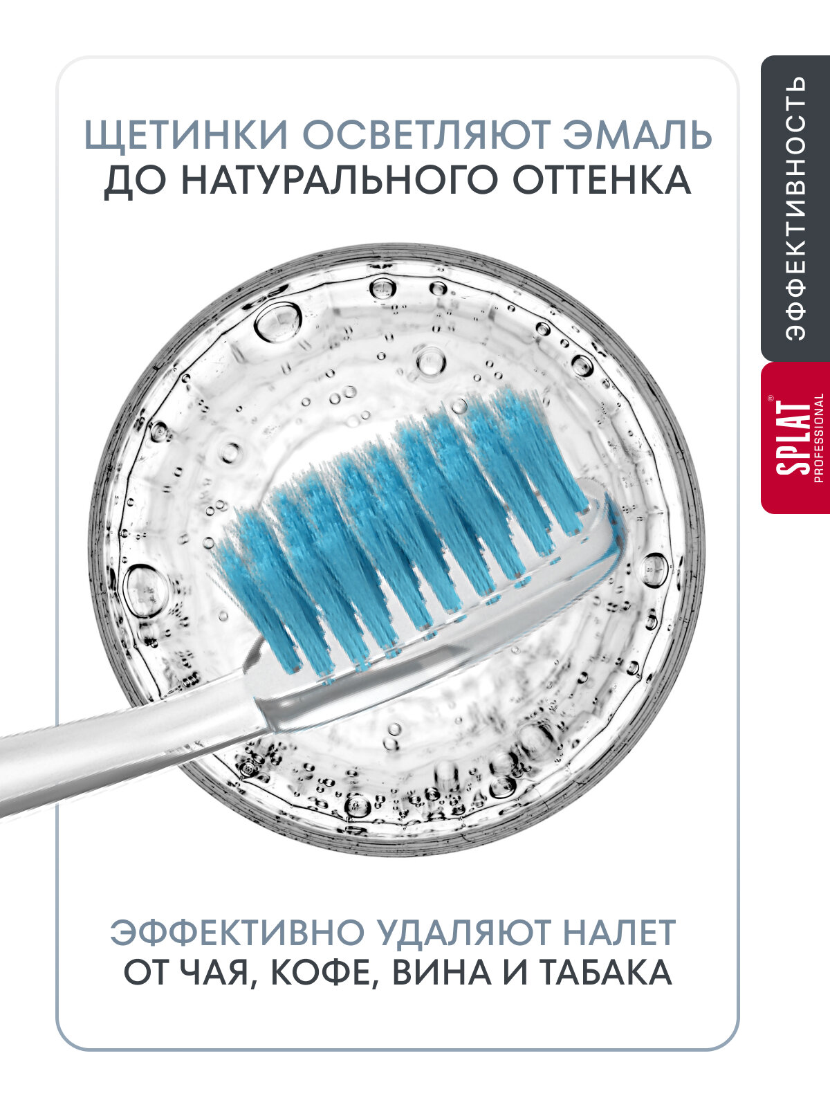Зубная щетка SPLAT Professional WHITENING средняя для интенсивного и безопасного отбеливания зубов, голубая — фото 1
